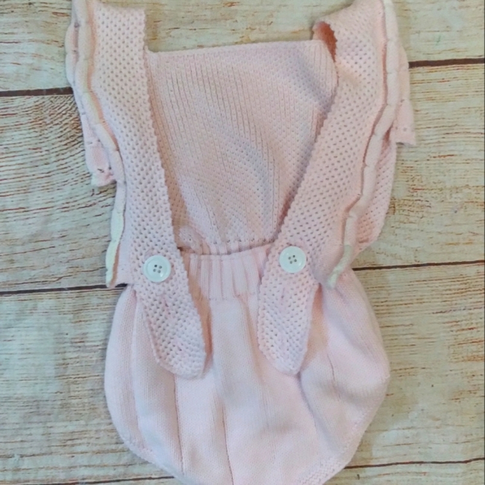 Angou pink knit baby romper sz 9-12m